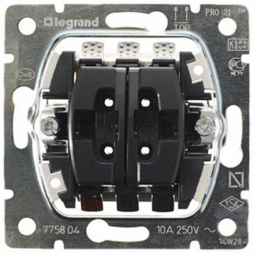 Выключатель двухклавишный Legrand Galea Life 10A 250V управления жалюзи 775804 Выключатель двухклавишный Legrand Galea Life 10A 250V управления жалюзи 775804