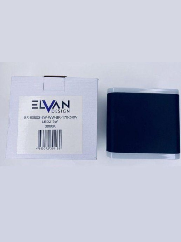 Уличный настенный светодиодный светильник Elvan GW-6080S-6W-WW-BK Уличный настенный светодиодный светильник Elvan GW-6080S-6W-WW-BK
