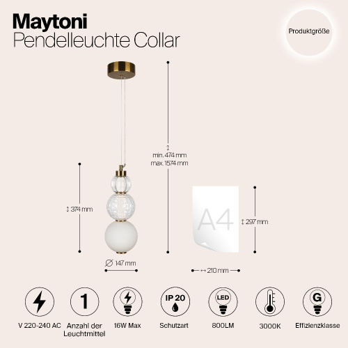 Подвесной светильник Maytoni P069PL-L16G3K Подвесной светильник Maytoni P069PL-L16G3K