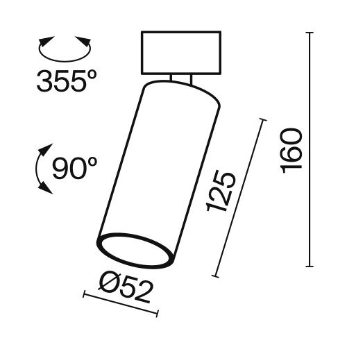 Потолочный светильник Technical C055CL-L12W4K-W-W