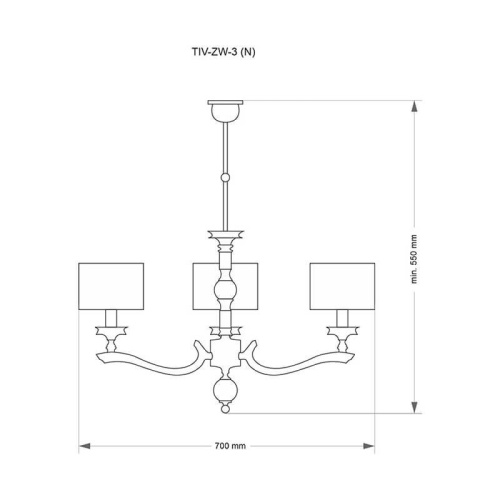 Подвесная люстра Kutek Mood Tivoli TIV-ZW-3 (N) Подвесная люстра Kutek Mood Tivoli TIV-ZW-3 (N)