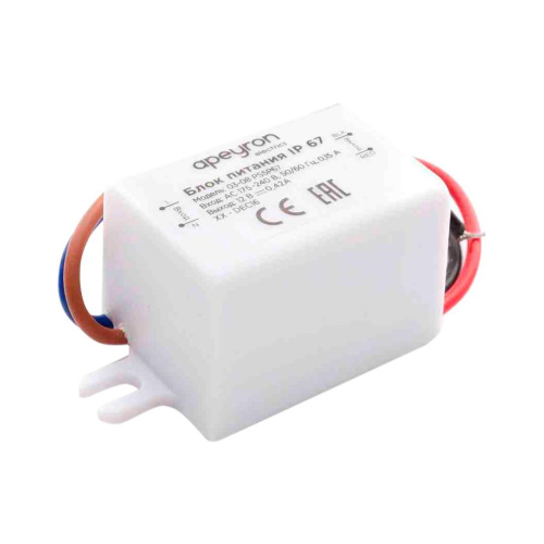 Блок питания Apeyron 12V 5W IP67 0.42A 03-08 Блок питания Apeyron 12V 5W IP67 0.42A 03-08
