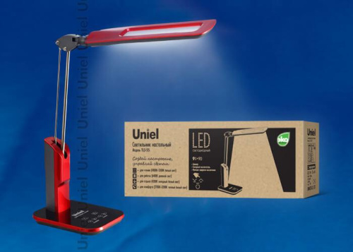 Настольная лампа Uniel TLD-515 Red/LED/900Lm/2700-6400K/Dimmer 09104 Настольная лампа Uniel TLD-515 Red/LED/900Lm/2700-6400K/Dimmer 09104