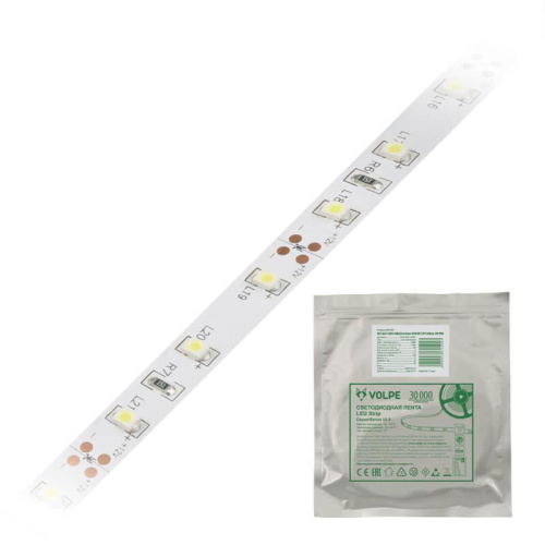 Светодиодная лента Volpe (UL-00000201) 4,8W/m 60LED/m 2835SMD теплый белый 3M ULS-Q321 2835-60LED/m-8mm-IP20-DC12V-4,8W/m-3M-WW Светодиодная лента Volpe (UL-00000201) 4,8W/m 60LED/m 2835SMD теплый белый 3M ULS-Q321 2835-60LED/m-8mm-IP20-DC12V-4,8W/m-3M-WW