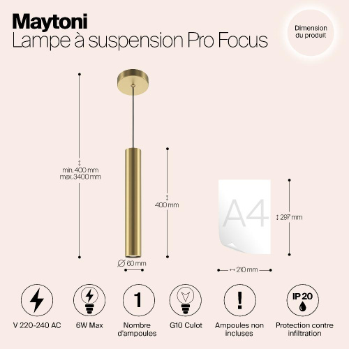 Подвесной светильник Maytoni MOD161PL-01G1 Подвесной светильник Maytoni MOD161PL-01G1