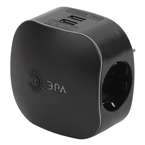 Сетевой разветвитель ЭРА 2xUSB SP-3e-USB-Black Б0046364 Сетевой разветвитель ЭРА 2xUSB SP-3e-USB-Black Б0046364