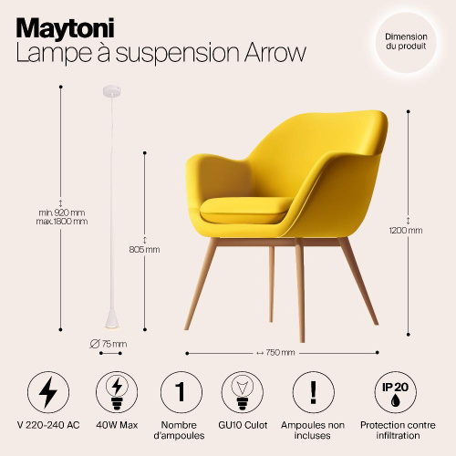 Подвесной светильник Maytoni Arrow P064PL-01W Подвесной светильник Maytoni Arrow P064PL-01W