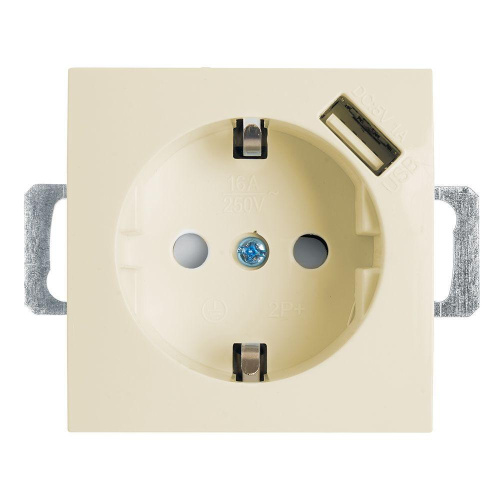 Розетка Feron Stekker Эрна c/з 16A 250V с защитной шторкой и с USB слоновая кость PST16-9111-02 39329 Розетка Feron Stekker Эрна c/з 16A 250V с защитной шторкой и с USB слоновая кость PST16-9111-02 39329