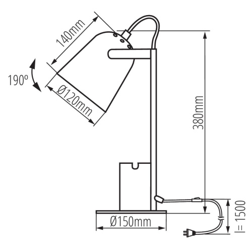Настольная лампа Kanlux RAIBO E27 GN 36284 Настольная лампа Kanlux RAIBO E27 GN 36284