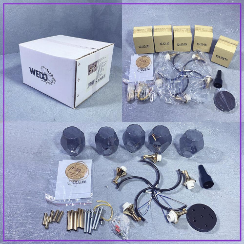 Потолочная люстра Seven Fires Koul SF3329/5C-CF-FGD-SMK Потолочная люстра Seven Fires Koul SF3329/5C-CF-FGD-SMK