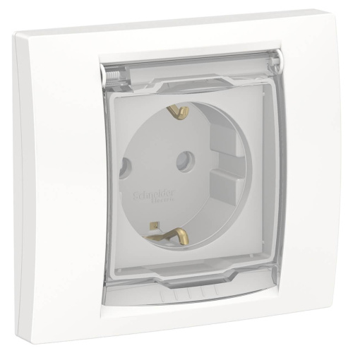 Розетка Schneider Electric Unica New с/з со шторками NU003718 Розетка Schneider Electric Unica New с/з со шторками NU003718