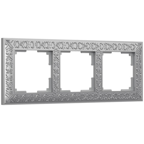 Рамка Werkel Antik на 3 поста матовый хром WL07-Frame-03 4690389145681 Рамка Werkel Antik на 3 поста матовый хром WL07-Frame-03 4690389145681
