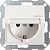 Розетка Gira System 55 Schuko с/з со шторками крышкой 16A 250V безвинтовой зажим чисто-белый глянцевый 041403