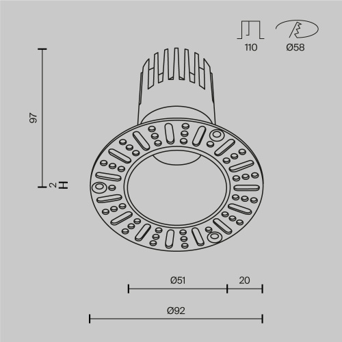 Встраиваемый светильник Technical DL120-10W-2.7K-TRS-B Встраиваемый светильник Technical DL120-10W-2.7K-TRS-B