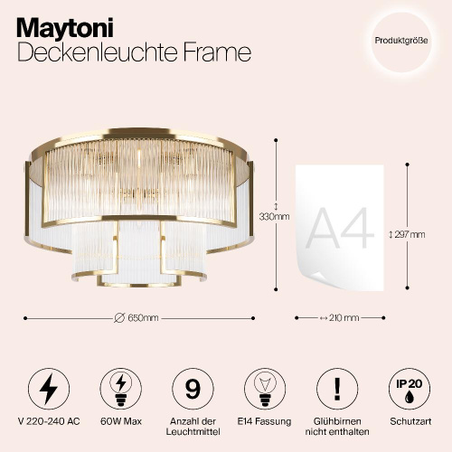 Потолочный светильник Maytoni MOD174CL-09G Потолочный светильник Maytoni MOD174CL-09G