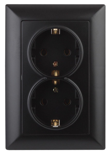 Розетка двойная ЭРА Intro Solo Schuko 2X2P+E 16A 250V антрацит 4-205-05 Б0043337 Розетка двойная ЭРА Intro Solo Schuko 2X2P+E 16A 250V антрацит 4-205-05 Б0043337