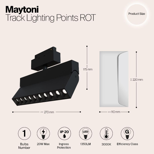 Трековый светодиодный светильник Maytoni Track Lamps TR015-2-20W3K-B