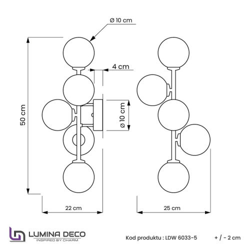Настенный светильник Lumina Deco Marsiada LDW 6033-5 CHR Настенный светильник Lumina Deco Marsiada LDW 6033-5 CHR