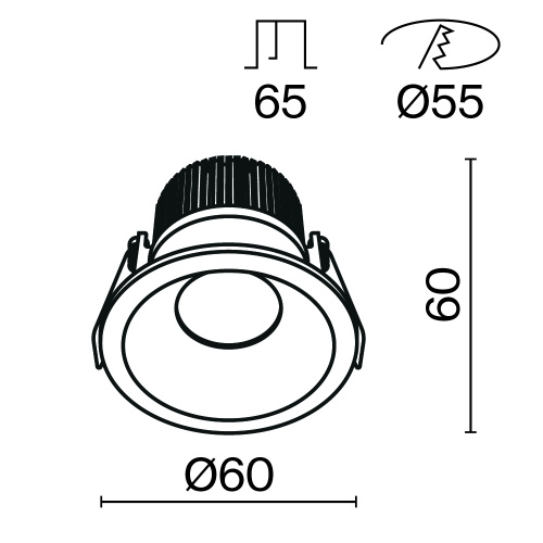 Встраиваемый светильник Technical DL034-01-06W3K-D-B Встраиваемый светильник Technical DL034-01-06W3K-D-B