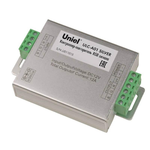 Контроллер-повторитель RGB сигнала (10597) Uniel ULC-A01 Silver Контроллер-повторитель RGB сигнала (10597) Uniel ULC-A01 Silver