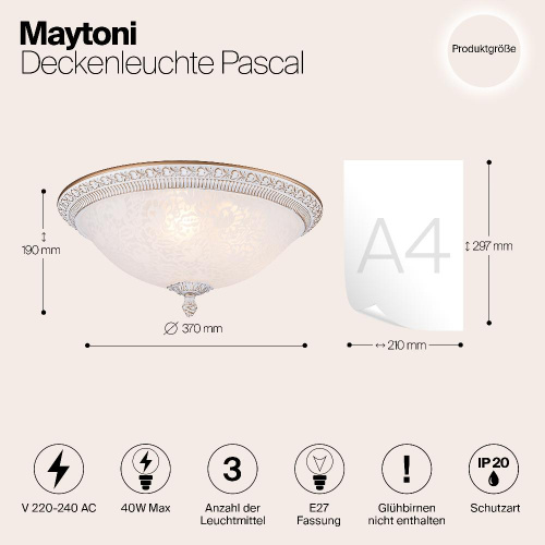 Потолочный светильник Maytoni Pascal C908-CL-03-W Потолочный светильник Maytoni Pascal C908-CL-03-W