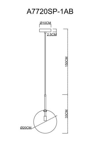 Подвесной светильник Arte Lamp Cameron A7720SP-1AB Подвесной светильник Arte Lamp Cameron A7720SP-1AB