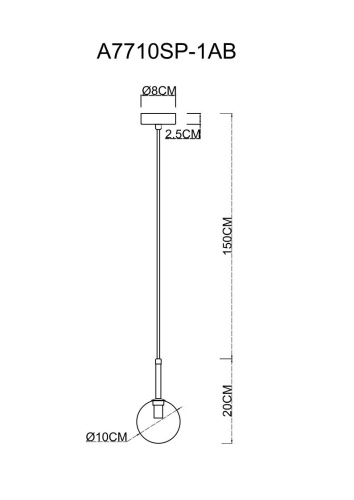 Подвесной светильник Arte Lamp Cameron A7710SP-1AB Подвесной светильник Arte Lamp Cameron A7710SP-1AB