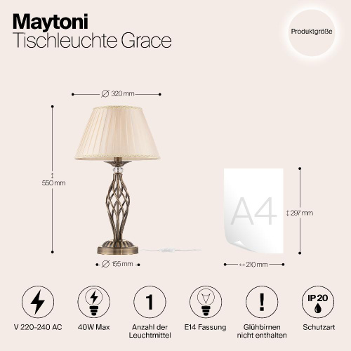 Настольная лампа Maytoni Grace RC247-TL-01-R