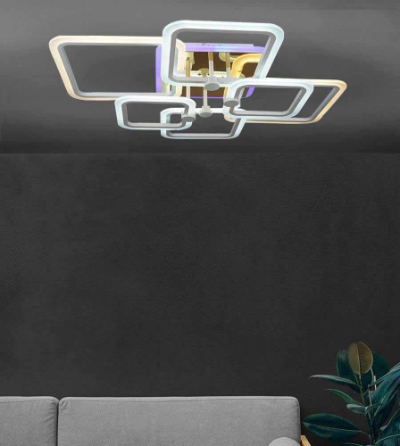 Потолочная светодиодная люстра Seven Fires Adzhira WD7500/6C-WT-FGD-RGB Потолочная светодиодная люстра Seven Fires Adzhira WD7500/6C-WT-FGD-RGB