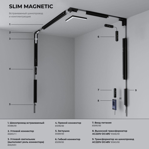 Планка соеденительная для шинопровода Elektrostandard Slim Magnetic 85100/00 4690389179044