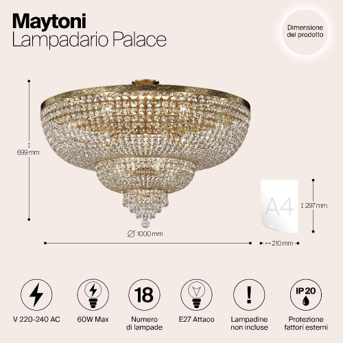 Потолочная люстра Maytoni Palace DIA890-CL-18-G Потолочная люстра Maytoni Palace DIA890-CL-18-G