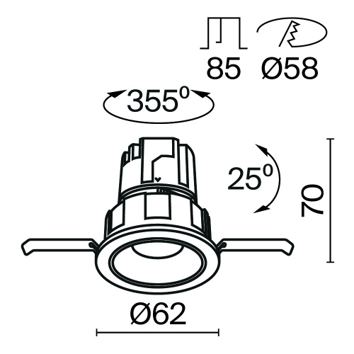Встраиваемый светильник Technical DL057-7W3K-B Встраиваемый светильник Technical DL057-7W3K-B
