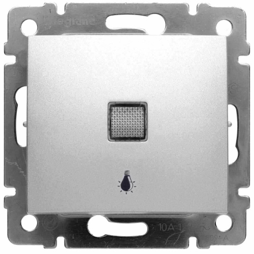 Выключатель кнопочный одноклавишный Legrand Valena 10A 250V Лампа алюминий 770113 Выключатель кнопочный одноклавишный Legrand Valena 10A 250V Лампа алюминий 770113