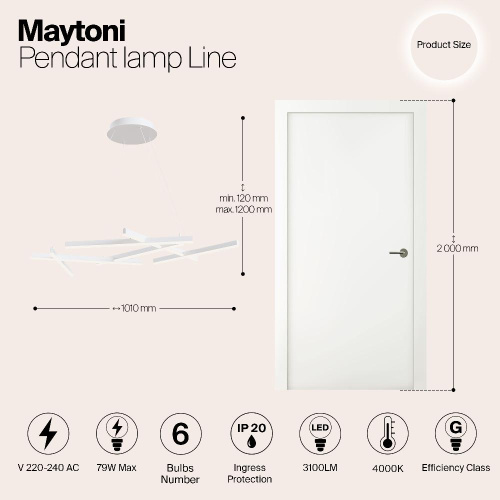 Подвесной светодиодный светильник Maytoni Line MOD016PL-L75W Подвесной светодиодный светильник Maytoni Line MOD016PL-L75W