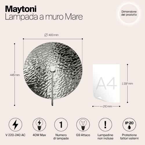 Настенный светильник Maytoni Mare MOD305WL-01CH Настенный светильник Maytoni Mare MOD305WL-01CH
