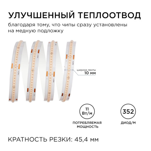 Светодиодная лента Apeyron 11W/m 352LED/m COB фиолетовый 3M 187ОО Светодиодная лента Apeyron 11W/m 352LED/m COB фиолетовый 3M 187ОО