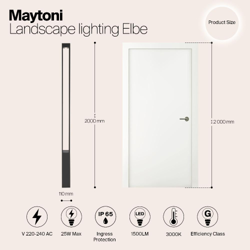 Садово-парковый светодиодный светильник Maytoni Elbe O424FL-L25GF Садово-парковый светодиодный светильник Maytoni Elbe O424FL-L25GF