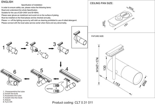 Трековый светильник Crystal Lux CLT 0.31 011 WH Трековый светильник Crystal Lux CLT 0.31 011 WH