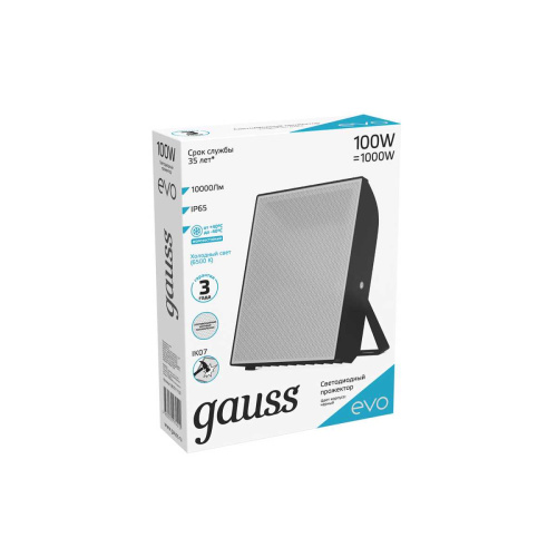 Прожектор светодиодный Gauss Evo 100W 6500К 687511100 Прожектор светодиодный Gauss Evo 100W 6500К 687511100