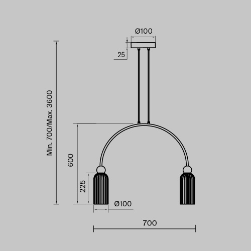 Подвесной светильник Maytoni MOD302PL-02GR Подвесной светильник Maytoni MOD302PL-02GR