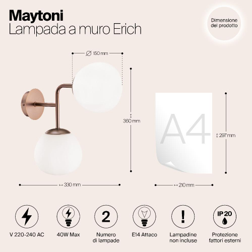 Бра Maytoni Erich MOD221-WL-02-G Бра Maytoni Erich MOD221-WL-02-G