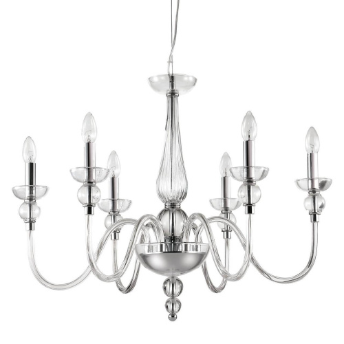 Подвесная люстра Ideal Lux Doge SP6 Trasparente 044422 Подвесная люстра Ideal Lux Doge SP6 Trasparente 044422