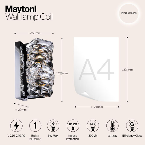 Настенный светодиодный светильник Maytoni Coil MOD124WL-L6CH3K Настенный светодиодный светильник Maytoni Coil MOD124WL-L6CH3K