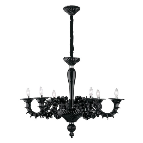 Подвесная люстра Ideal Lux Ca Rezzonico SP6 Nero 007724 Подвесная люстра Ideal Lux Ca Rezzonico SP6 Nero 007724
