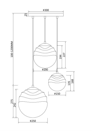 Подвесная люстра Maytoni Vinare P074PL-03N Подвесная люстра Maytoni Vinare P074PL-03N