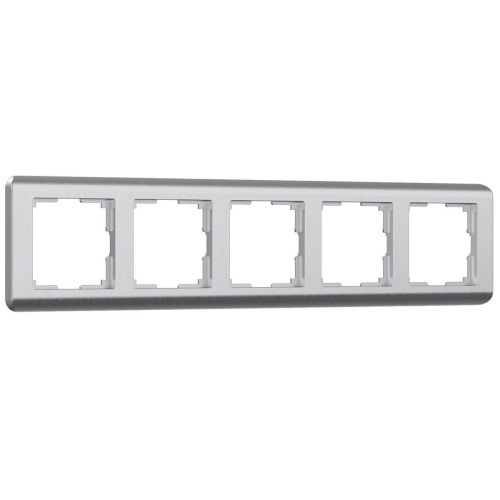 Рамка Werkel Stream на 5 постов серебряный WL12-Frame-05 4690389076404 Рамка Werkel Stream на 5 постов серебряный WL12-Frame-05 4690389076404