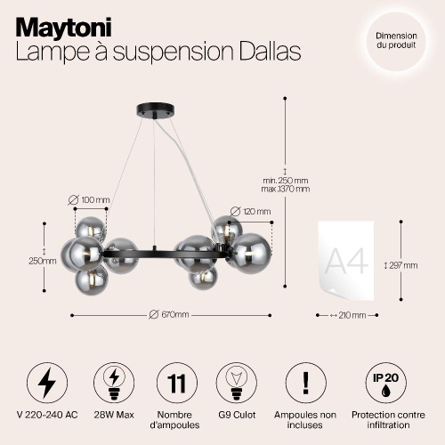 Подвесной светильник Maytoni MOD545PL-11B Подвесной светильник Maytoni MOD545PL-11B