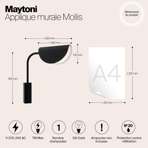 Бра Maytoni Technical Mollis MOD126WL-01B Бра Maytoni Technical Mollis MOD126WL-01B