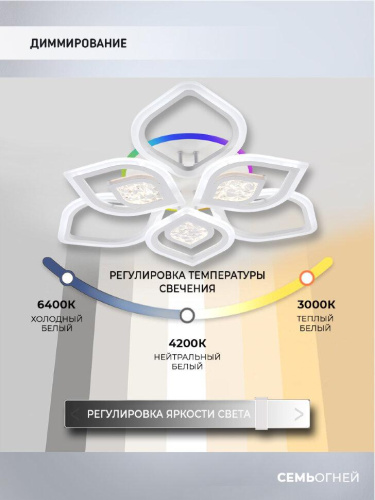 Потолочная светодиодная люстра Seven Fires Dzhena SF5050/10C-WT-RGB Потолочная светодиодная люстра Seven Fires Dzhena SF5050/10C-WT-RGB