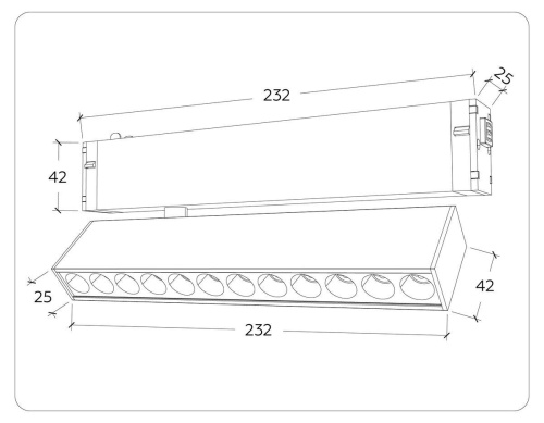 Трековый светодиодный светильник Ambrella Light Track System Magnetic 220V GL1341 Трековый светодиодный светильник Ambrella Light Track System Magnetic 220V GL1341